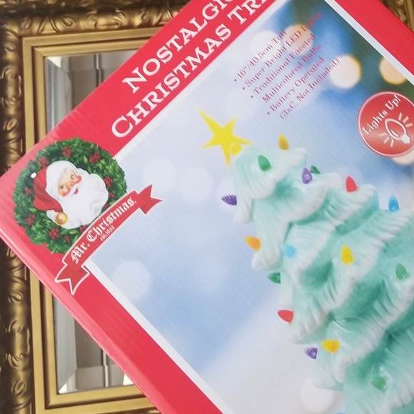 ❗Mr. Christmas Tiffany Blue Retro 16" Ceramic Tree with Lights❗ - Picture 2 of 8